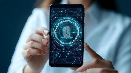 Poster - Digital Fingerprint Authentication on a Smartphone Screen Concept