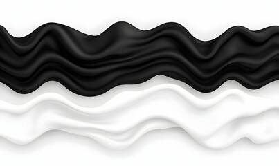 Poster - Abstract Waves of Black and White Textile Texture for Design Projects