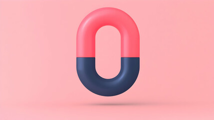 Poster - Colorful Abstract Magnet Shape in Pink Background for Design Use