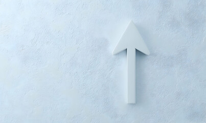 Poster - Simple White Arrow Icon on Soft Textured Blue Background
