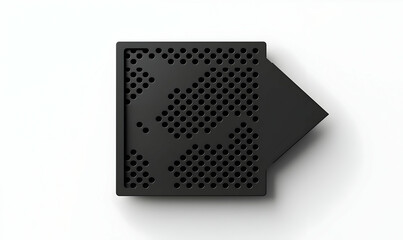 Poster - Modern Black Square Design with Unique Perforated Pattern