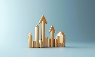 Poster - Golden Growth Representation with Arrows and Building Structures
