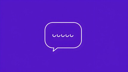 Poster - Colorful Speech Bubble Icon with Minimalistic Design on Purple Background