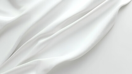 Poster - Smooth White Fabric Draped on Soft Surface with Gentle Creases