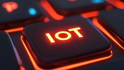 Poster - Close-up of illuminated keyboard key featuring 