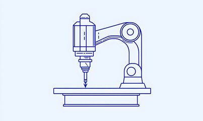Poster - Line Art Representation of Robotic Arm for Industrial Applications