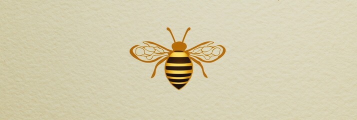Aufkleber - Minimalist honeycomb logo featuring a bee, showcasing golden honey shades and a modern clean aesthetic for natural branding efforts