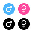 © Ka Han - Male and female sexual symbol icon on circle background. Man and women gender sign. Boy and girl illustration