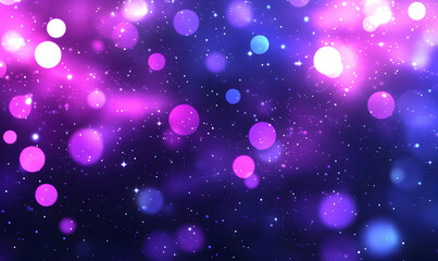 Poster - Colorful Abstract Bokeh Effect with Stars and Cosmic Background