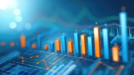 Poster - Data visualization with colorful charts and graphs in digital space.