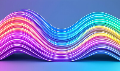 Poster - Colorful Wavy Lines Abstract Background for Creative Design Projects