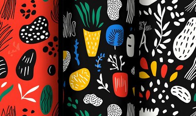 Poster - Vibrant Abstract Patterns with Bold Colors and Unique Shapes