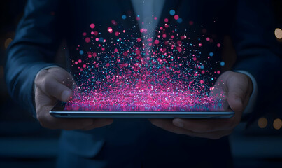  - Digital Creativity Explosion from Tablet in Professional Hands