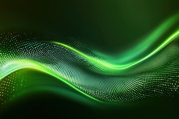 Aufkleber - abstract green wave of glowing dots. ideal for tech, nature, or energy themes.