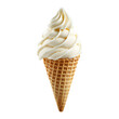 © siam - frozen yogurt with creamy white swirl served in crispy waffle bowl isolated on transparent background Generative Ai.