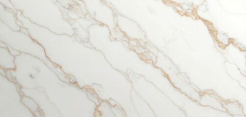 Aufkleber - Elegant white marble texture with subtle veins, gold accents. Luxurious stone surface pattern, smooth, polished. Ideal for interior design, decor, countertops, flooring. Construction material,