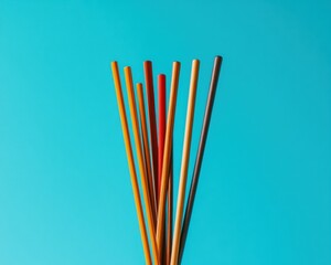 Aufkleber - Minimalist Art Supply Editorial Vibrant Paintbrushes Showcasing Creative Potential with Bold Color Theory and Design Innovation for Digital Content Creators