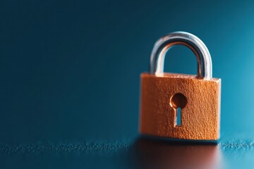 Aufkleber - Quantum-Encrypted Digital Guardian Metallic Padlock Visualizing Next-Gen Cybersecurity Innovation for Enterprise Data Protection Strategies