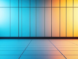 Poster - Gradient Tech Minimalism Futuristic Data Center Aesthetic with Chromatic Wall Design - Next-Gen Digital Infrastructure Visualization