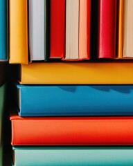 Poster - Chromatic Library Revival Vibrant Vintage Book Spines Celebrating Literary Nostalgia and Design Trends for Modern Content Creators and Cultural Archivists