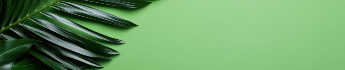 Aufkleber - Minimalist Green Botanical Backdrop Tropical Palm Leaf Aesthetic for Contemporary Design, Social Media Content, and Digital Branding Inspiration