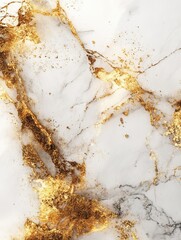 Aufkleber - Luxurious white marble with golden accents creates a stunning backdrop for premium minimalist design elements