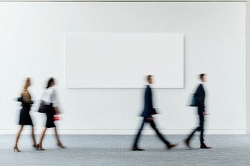 Aufkleber - Minimalist Corporate Flow Dynamic Professional Workspace Design with Motion Blur - Innovative Workplace Productivity and Gen Z Urban Mobility Visualization
