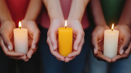 Poster - Inclusive Memorial Moments Compassionate Candle Vigil Showcasing Solidarity, Healing, and Intergenerational Resilience in Mindful Community Support