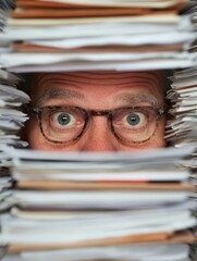 Poster - Overwhelmed Professionals Digital Transformation Anamorphic Legal Workflow Visualization - Burnout, Productivity, and Workplace Stress in Modern Document Management
