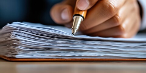 Poster - Precision and Purpose Minimalist Legal Workflow with Ergonomic Metallic Pen - Next-Gen Professional Documentation in Sleek Corporate Environments