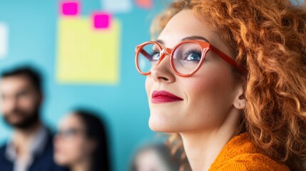 Poster - Empowered Workplace Dynamics Next-Gen Professional Vision with Bold Eyewear, Innovative Team Communication and Collaborative Corporate Culture