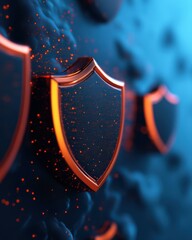 Poster - Quantum Shield Dynamics Futuristic Cybersecurity Visualization with Holographic Data Protection - Next-Gen Digital Encryption Paradigm
