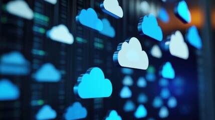 Fototapete - Cybersecurity Innovators Next-Gen Cloud Infrastructure Visualization - Immersive Digital Transformation Insights for Enterprise Tech Pioneers