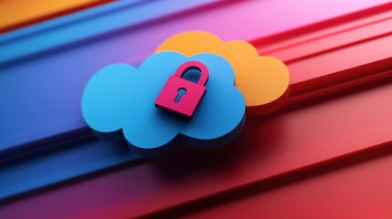 Aufkleber - Cyber Resilience Reimagined Glitch-Inspired Cloud Security Visualization for Digital Transformation and Next-Gen Data Protection Strategies