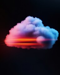 Aufkleber - Quantum Cloud Security Immersive Digital Transformation with Gradient Cybersecurity Visualization - Next-Gen Tech Innovation and Data Protection Aesthetic