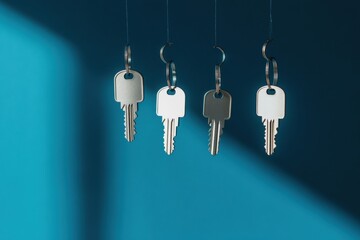 Aufkleber - Quantum Cybersecurity Visualization Levitating Silver Encryption Keys in Advanced Digital Protection - Innovative Tech Branding for Secure Cloud Solutions