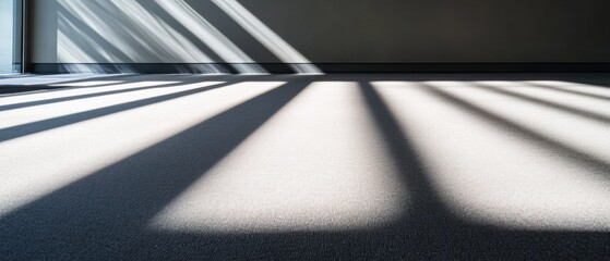 Poster - Modern Office Serenity Sleek Gray Carpet with Neutral Sunlit Stripes - Enhancing Professionalism in Legal Consultations and Corporate Spaces