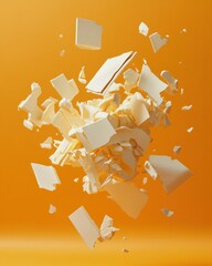 Aufkleber - Dynamic Creative Explosion Minimalist Paper Fragments Showcasing Artistic Innovation in Modern Digital Design and Visual Communication Strategies