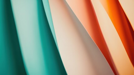 Leinwandbilder - Fluid Gradient Analytics Abstract Wellness Data Visualization in Soft Teal and Coral - Minimalist Business Intelligence and Creative Digital Design Trend