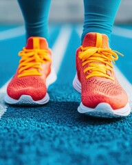 Poster - Vibrant Performance Dynamics High-Tech Athletic Footwear Innovation Capturing Millennial Fitness Trends in Bold Color-Block Design for Active Lifestyle Branding