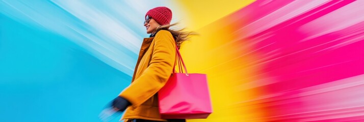 Aufkleber - Vibrant Urban Retail Momentum Gen Z Dynamic Shopping Experience with Bold Color Psychology and Lifestyle Motion Design