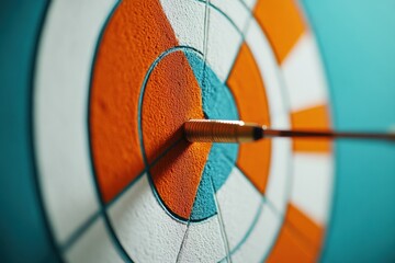 Poster - Precision Performance Vision Minimalist Dart Bullseye Visualization - Strategic Goal Achievement in High-Impact Professional Development Imagery