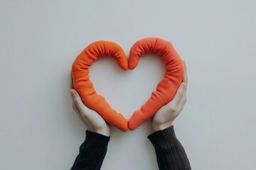 Poster - Empathetic Gen Z Unity Soft-Textured Mindful Heart Gesture in Minimalist Wellness Branding - Social Impact and Emotional Connection Storytelling