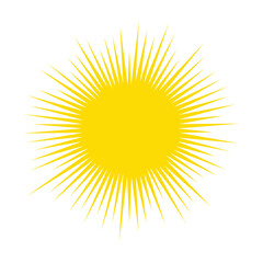 Aufkleber - Yellow sun rays. glow light star. flash yellow sun. star flashed with sparkles. hot temperature. sunshine symbol. sun light ray