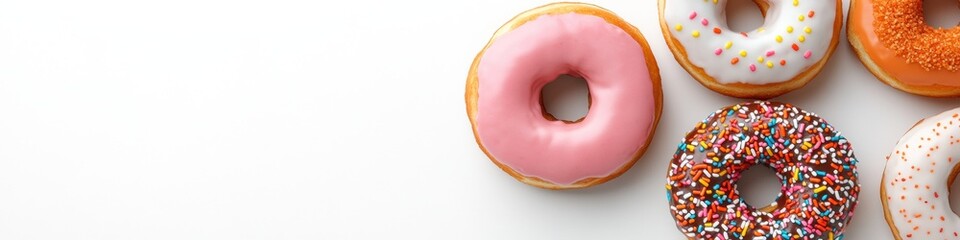 Aufkleber - Vibrant Foodie Minimalism Gourmet Glazed Donuts Showcasing Color Pop Aesthetics - Social Media Content and Culinary Lifestyle Branding