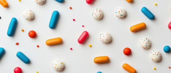 Fototapete - Vibrant Pharma Palette Playful Pharmaceutical Design Exploring Color Psychology in Modern Medicine, Digital Health Visualization and Creative Wellness Innovation