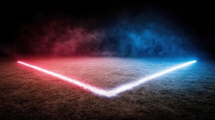 Aufkleber - Dynamic Sports Arena Visualization Immersive Digital Lighting Concept Revealing Athletic Field Geometry with Cinematic Neon Atmosphere and Futuristic Performance Analytics