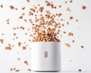 Poster - Smart Pet Tech Revolution Minimalist AI-Enabled Automatic Treat Dispenser Transforming Modern Pet Care with High-Performance Dynamic Feeding Experience