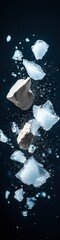 Fototapete - Climate Crisis Visual Impact High-Resolution Extreme Weather Ice Fragment Dynamics Revealing Global Warmings Violent Atmospheric Transformation in Ultra-Detailed Motion