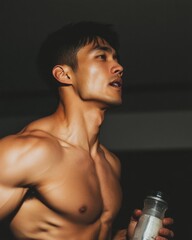 Aufkleber - High-Intensity Performance Fusion Dynamic Fitness Aesthetics for Next-Gen Wellness Entrepreneurs - Muscular Athlete Embodying Peak Physical Optimization